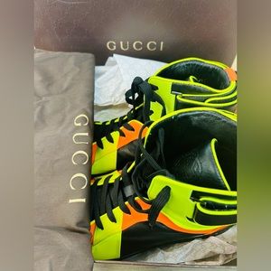 Gucci Leather High Top Sneakers